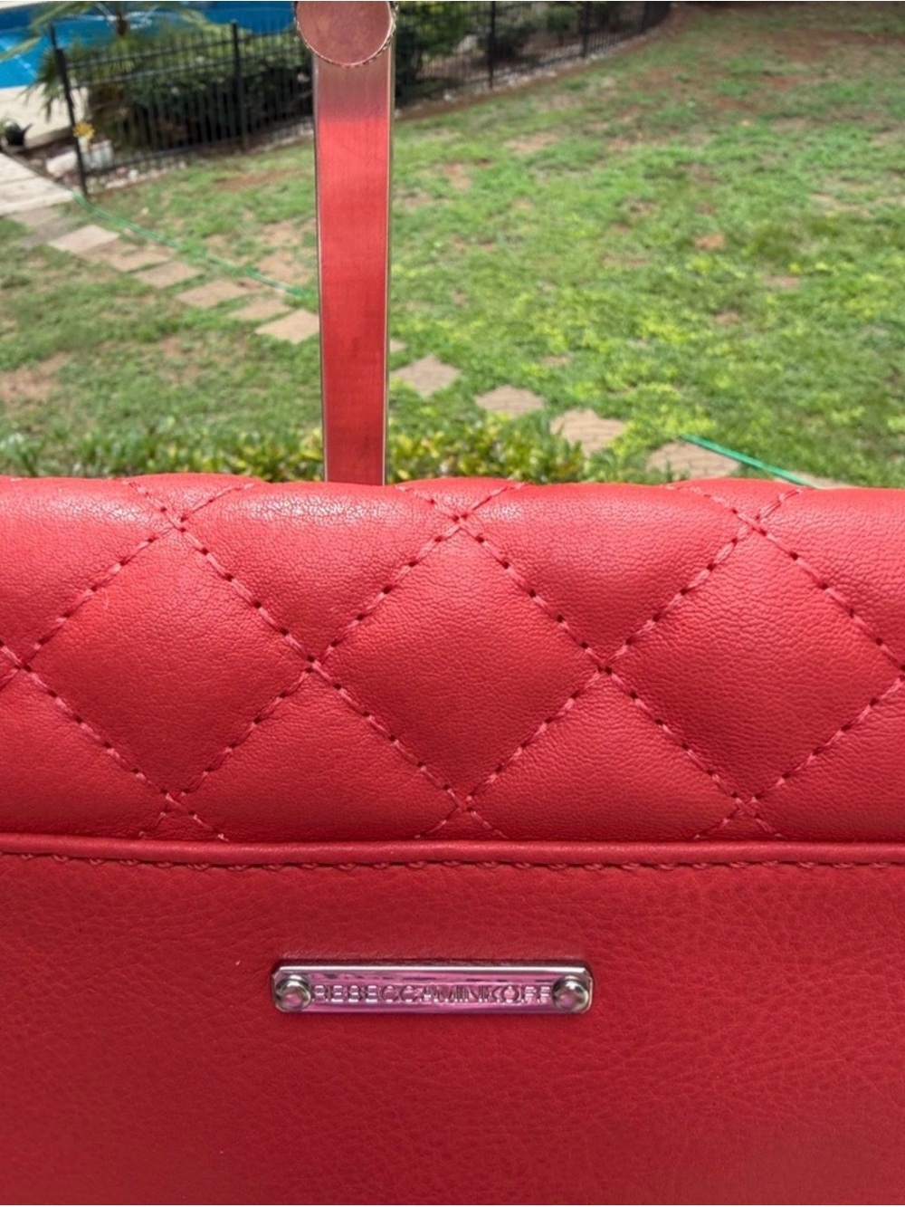 Rebecca Minkoff Quilted Coral-Red Chain Crossbody - Picture 7 of 13